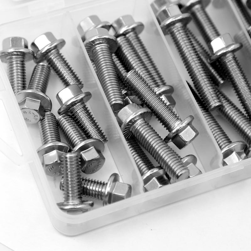 YEEZET 56PCS M8 Stainless Steel 304 Flanged Hex Head Bolts and Nuts kit 20mm 30mm 40mm 50mm - Image 4